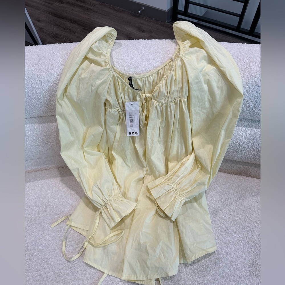 Boohoo puff sleeve smock dress